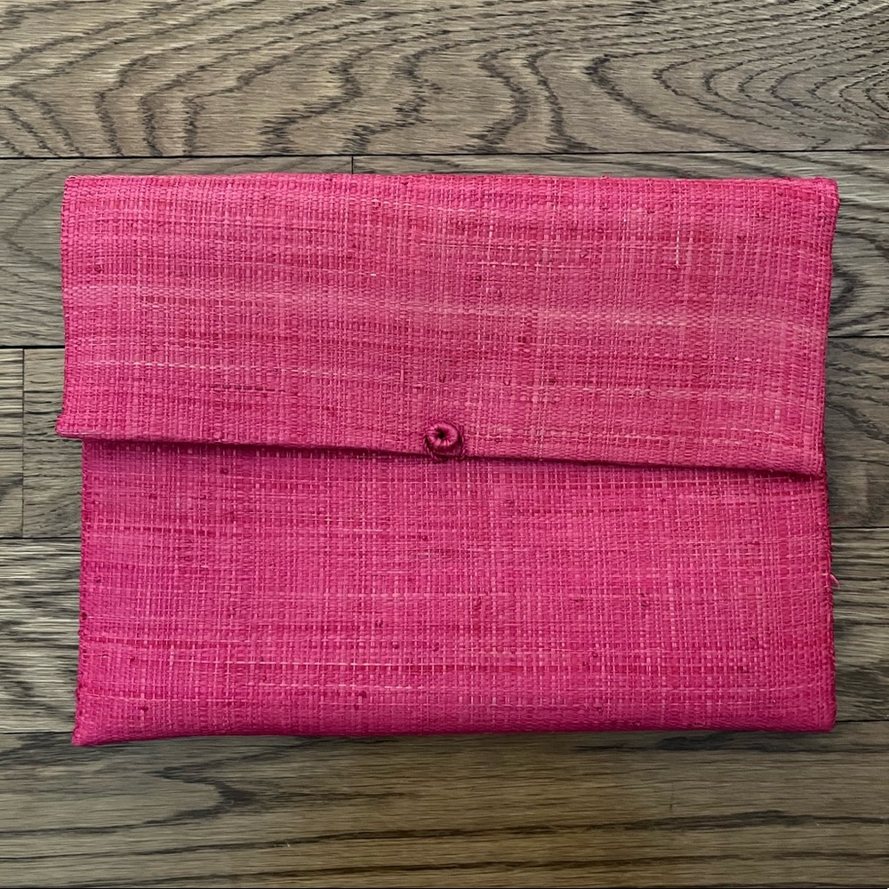 Vintage overdyed Raffia Clutch Purse